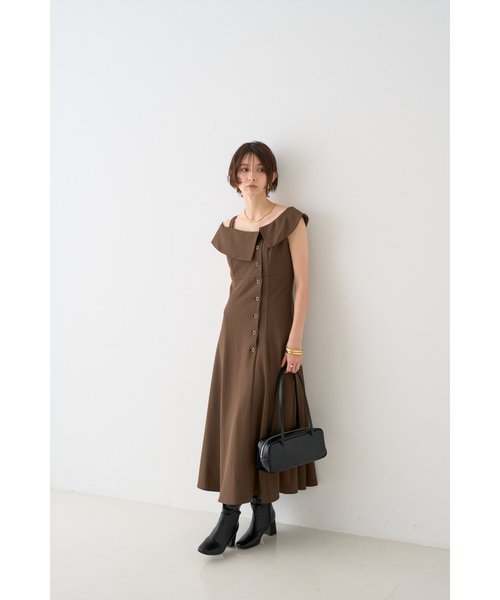 EMMA ROUGE VIF(エマルージュヴィフ)の「【一部店舗限定】アシメショルダーワンピース(ワンピース・レディース・ブラウン/ストライプ・38/36)」の13枚目の写真