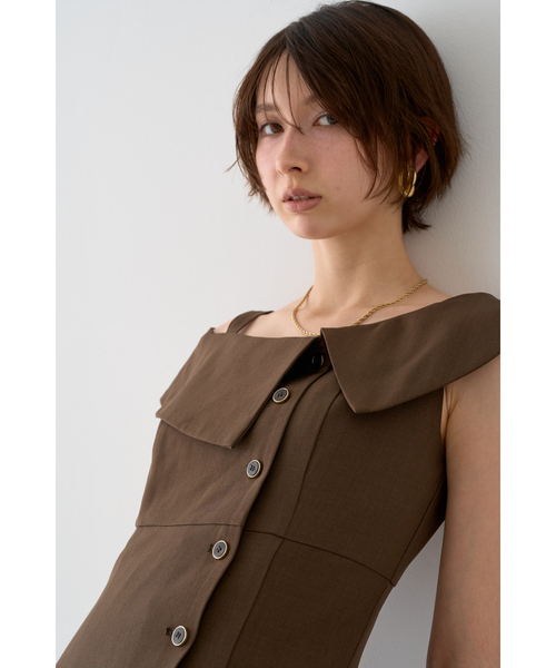 EMMA ROUGE VIF(エマルージュヴィフ)の「【一部店舗限定】アシメショルダーワンピース(ワンピース・レディース・ブラウン/ストライプ・38/36)」の22枚目の写真