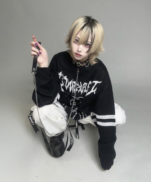 Amilige（アミリージュ）の「スタッズ付きチェーンチョーカー（チョーカー・レディース・ブラック・ONE SIZE）」の2枚目の写真