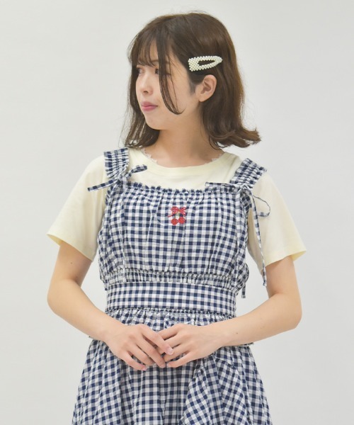 axes femme（アクシーズファム）の「チェリー刺繍チェック