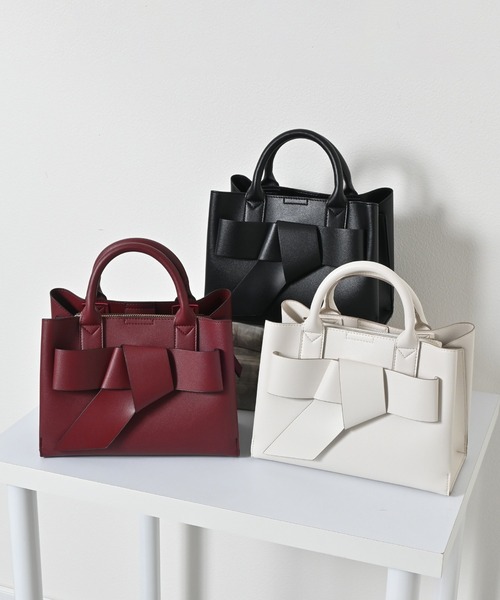 Honeys（ハニーズ）の「両あおりリボン風バッグ（ハンドバッグ・レディース・アイボリー/ブラック/ボルドー・FREE）」の20枚目の写真