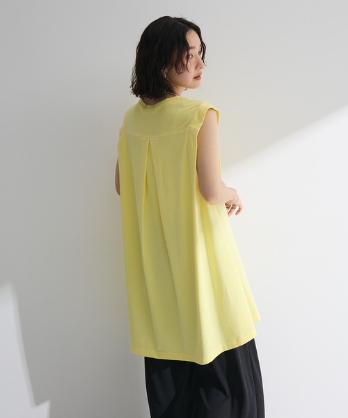 Green　Parks（グリーンパークス）の「配色ステッチノースリーブチュニック（チュニック・レディース・イエロー/カーキ/ブルー・FREE）」の10枚目の写真