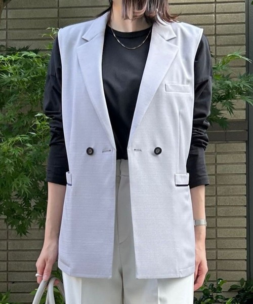 えりページです^ - ^2個セットです^ - ^ セール】裏地無し多機能テーラードジレ（ベスト）｜etre pret
