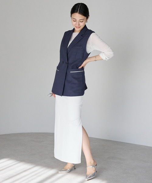 セール】裏地無し多機能テーラードジレ（ベスト）｜etre pret