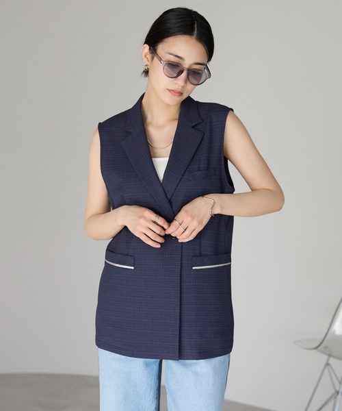 セール】裏地無し多機能テーラードジレ（ベスト）｜etre pret
