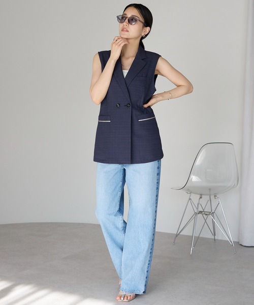 定価3.8万 新品未使用 麻布テーラー ベスト ジレ デニム ラペル 岡山デニム 定価3.8万 新品未使用 麻布テーラー ベスト ジレ デニム ラペル