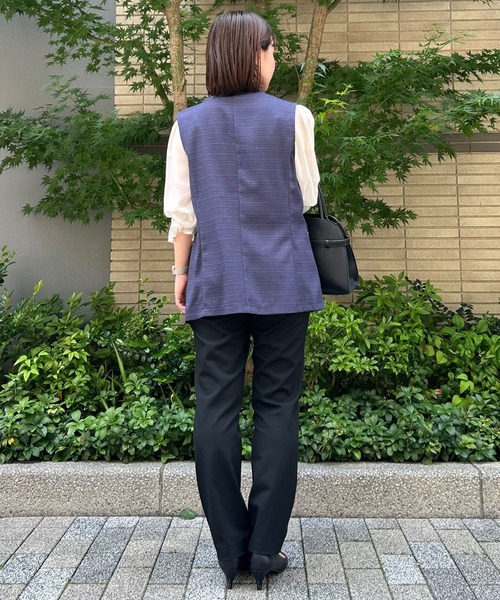 ぴのページのジレです DES PRES ベスト ジレ ファブリックコンビ Vカラージレ