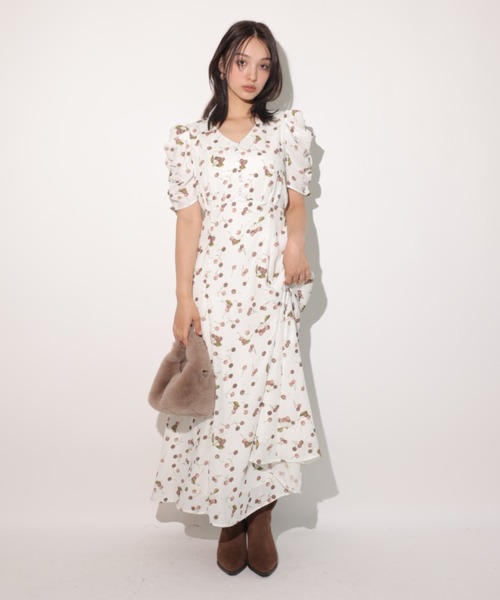 Rirandture ♡ ワンピース ベルベットカラーミニワンピース