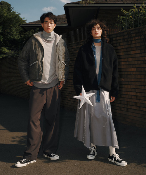 TAION(タイオン)の「【TAION】MILITARY STAR★ QUILTING & BOA REVERSIBLE STAND JACKET(UNISEX)(ダウンジャケット/コート・レディース・ブラック/ベージュ/オリーブ・MEDIUM/SMALL)」の4枚目の写真
