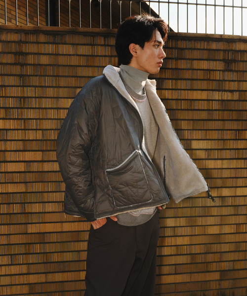 TAION(タイオン)の「【TAION】MILITARY STAR★ QUILTING & BOA REVERSIBLE STAND JACKET(UNISEX)(ダウンジャケット/コート・レディース・ブラック/ベージュ/オリーブ・MEDIUM/SMALL)」の8枚目の写真