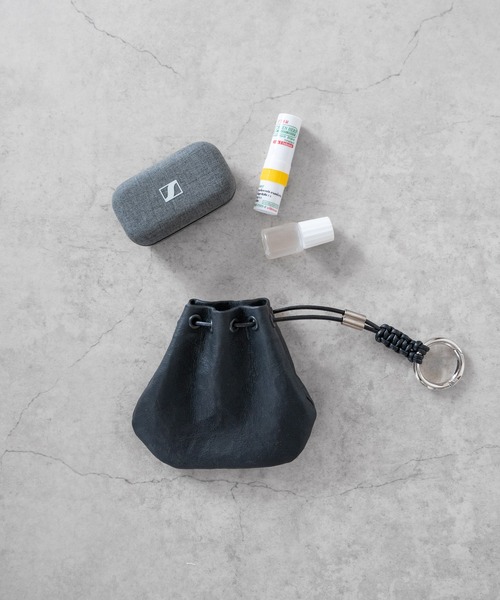 Dyneema(R) Leather KEY RING / 超軽量ダイニーマレザー巾着キーリング