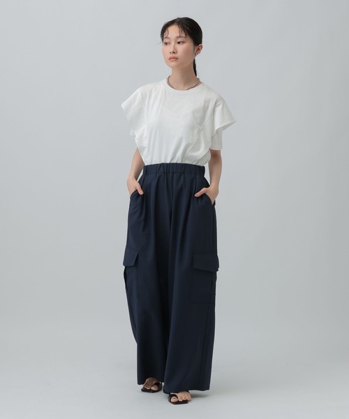 LEPSIM（レプシィム）の「ピグメントフリル5分袖プルオーバー　574404（Tシャツ/カットソー・レディース・オフホワイト/チャコールグレー/グレイッシュベージュ・FREE）」の9枚目の写真