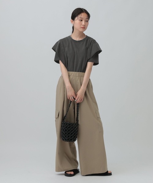 LEPSIM（レプシィム）の「ピグメントフリル5分袖プルオーバー　574404（Tシャツ/カットソー・レディース・オフホワイト/チャコールグレー/グレイッシュベージュ・FREE）」の14枚目の写真