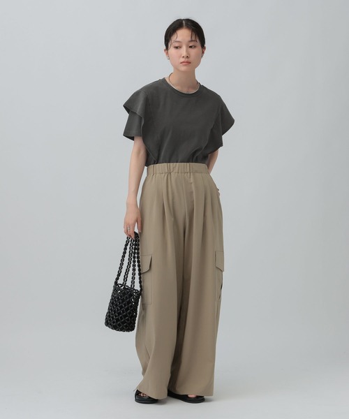 LEPSIM（レプシィム）の「ピグメントフリル5分袖プルオーバー　574404（Tシャツ/カットソー・レディース・オフホワイト/チャコールグレー/グレイッシュベージュ・FREE）」の15枚目の写真