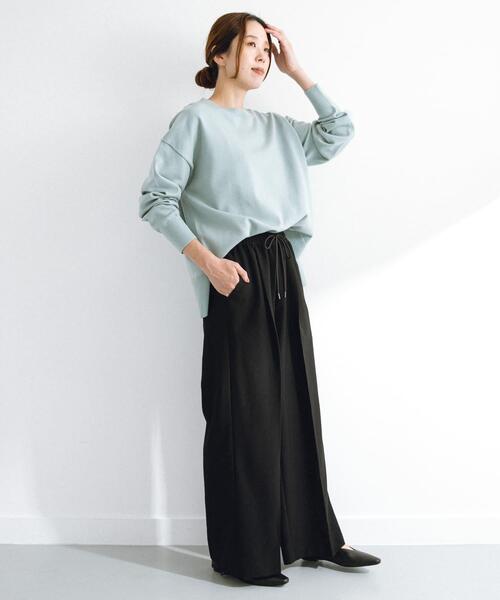 URBAN RESEARCH Sonny Label（アーバンリサーチサニーレーベル）の「タックワイドイージーパンツ（その他パンツ・レディース・ブラック/グレー・38/36）」の4枚目の写真