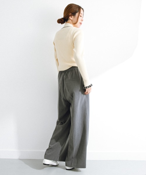 新品アーバンリサーチ★微光沢ウエストゴムタックワイドクロップドパンツグレー★3点以上落札で宅急便送料無料！平日15時入金分当日発送可 セールタックワイドイージーパンツ（その他パンツ）｜URBAN RESEARCH