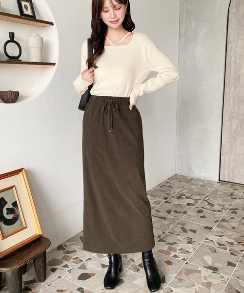 コーデュロイドロストタイトスカート（スカート）｜moment+