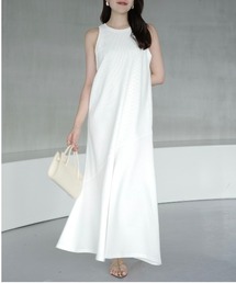 フォルムタックナローワンピース ホワイト　anuans セール】フォルムタックナローワンピース（ワンピース）｜anuans（ア