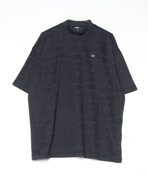 PING（ピン）の「ピン  PHOENIXロゴジャカード半袖ハイネックシャツ（Tシャツ/カットソー・メンズ・ホワイト/ブラック・M/L/LL/3L）」の2枚目の写真