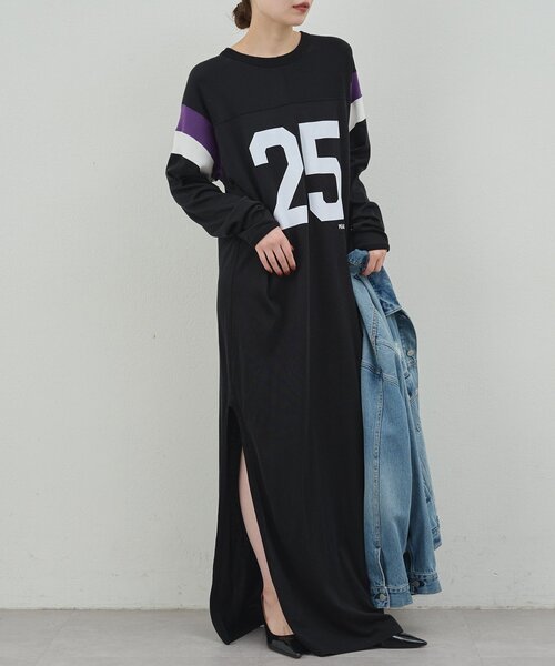 GALLARDAGALANTE（ガリャルダガランテ）の「【PEAS】フットボールワンピース（ワンピース・レディース・ブラウン/ブラック・FREE）」の5枚目の写真