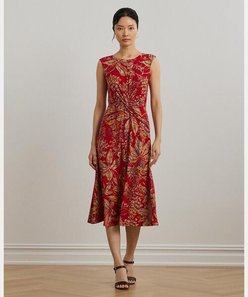 LAUREN RALPH LAUREN フローラル バルーン スリーブ ドレス LAUREN RALPH LAUREN フローラル バルーン スリーブ ドレス