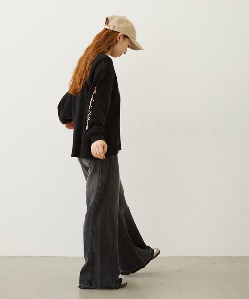 MILKFED.(ミルクフェド)の「HEART AND ROSE L/S TEE(Tシャツ/カットソー・レディース・ブラック/ライトピンク/ホワイト・M/L)」の9枚目の写真