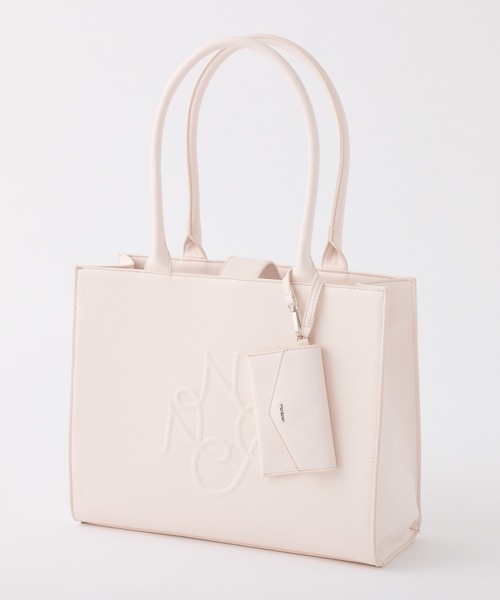 A4サイズ収納/ロゴモチーフエンボストートバッグ（トートバッグ）｜one