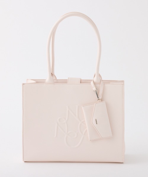 A4サイズ収納/ロゴモチーフエンボストートバッグ（トートバッグ）｜one