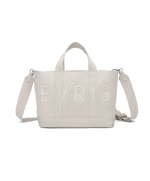 EVRIS(エヴリス)の「【EVRIS/エブリス】ロゴリブニット ミニトートバッグ/500mlペットボトル収納可(トートバッグ・レディース・ベージュ/ブラック・FREE)」の5枚目の写真