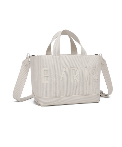 EVRIS(エヴリス)の「【EVRIS/エブリス】ロゴリブニット ミニトートバッグ/500mlペットボトル収納可(トートバッグ・レディース・ベージュ/ブラック・FREE)」の18枚目の写真