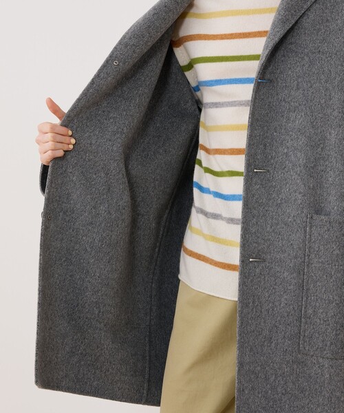 ウールダブルフェイス キモノスリーブコート（チェスターコート