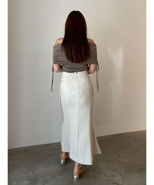 LAGUNAMOON（ラグナムーン）の「ツイードアシメナローフレアスカート（スカート・レディース・アイボリー/ライトグレー/イエロー・SMALL/MEDIUM）」の7枚目の写真