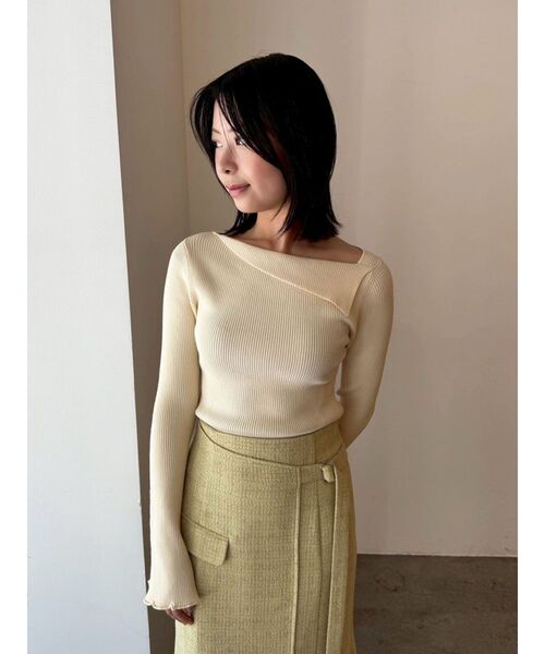 LAGUNAMOON（ラグナムーン）の「ツイードアシメナローフレアスカート（スカート・レディース・アイボリー/ライトグレー/イエロー・SMALL/MEDIUM）」の10枚目の写真