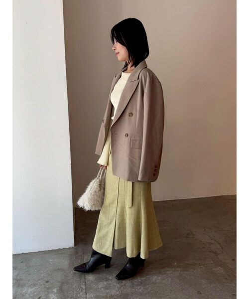 LAGUNAMOON（ラグナムーン）の「ツイードアシメナローフレアスカート（スカート・レディース・アイボリー/ライトグレー/イエロー・SMALL/MEDIUM）」の13枚目の写真