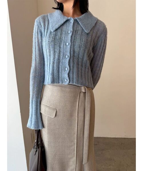 LAGUNAMOON（ラグナムーン）の「ツイードアシメナローフレアスカート（スカート・レディース・アイボリー/ライトグレー/イエロー・SMALL/MEDIUM）」の14枚目の写真