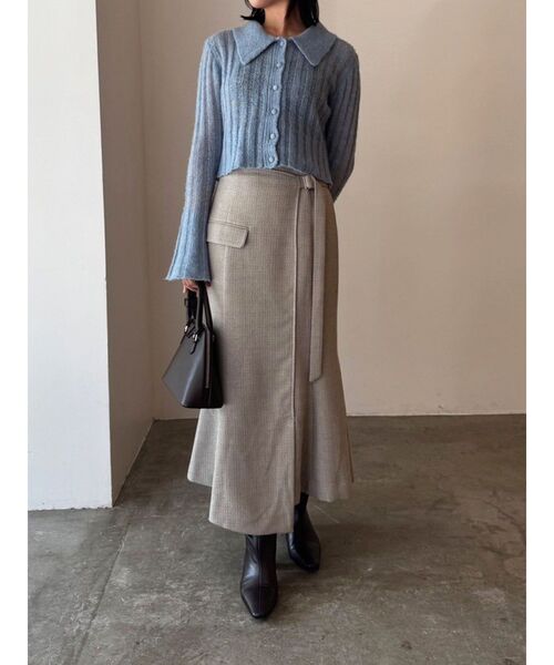 LAGUNAMOON（ラグナムーン）の「ツイードアシメナローフレアスカート（スカート・レディース・アイボリー/ライトグレー/イエロー・SMALL/MEDIUM）」の15枚目の写真