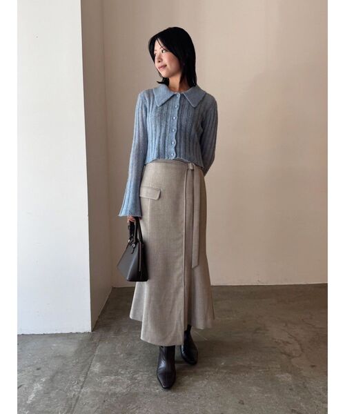 LAGUNAMOON（ラグナムーン）の「ツイードアシメナローフレアスカート（スカート・レディース・アイボリー/ライトグレー/イエロー・SMALL/MEDIUM）」の16枚目の写真