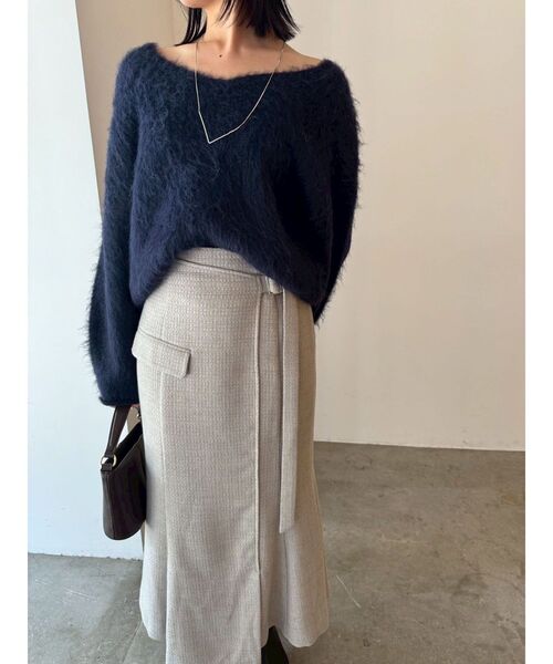 LAGUNAMOON（ラグナムーン）の「ツイードアシメナローフレアスカート（スカート・レディース・アイボリー/ライトグレー/イエロー・SMALL/MEDIUM）」の19枚目の写真