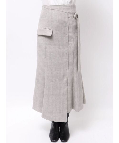 LAGUNAMOON（ラグナムーン）の「ツイードアシメナローフレアスカート（スカート・レディース・アイボリー/ライトグレー/イエロー・SMALL/MEDIUM）」の22枚目の写真