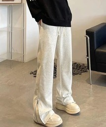 裾ジップデザイン フレアシルエットスウェットパンツ