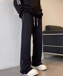 裾ジップデザイン フレアシルエットスウェットパンツ