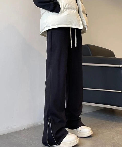 SHEPP（シープ）の「裾ジップデザイン フレアシルエットスウェットパンツ（スウェットパンツ・メンズ・グレー/ブラック・L/M）」の3枚目の写真