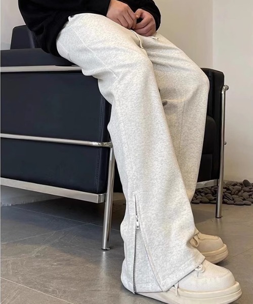 SHEPP（シープ）の「裾ジップデザイン フレアシルエットスウェットパンツ（スウェットパンツ・メンズ・グレー/ブラック・L/M）」の8枚目の写真