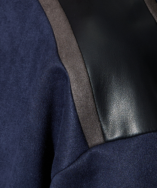 5351 POUR LES HOMMES(ゴーサンゴーイチプールオム)の「【セットアップ対応】ストレッチ スウェード ジップ パーカー(パーカー・メンズ・ブラック/ライトグレー/ダークネイビー・44/46/48/50)」の18枚目の写真