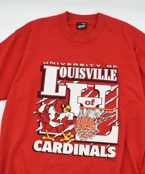 LABORATORY R（ラボラトリーアール）の「【USED】90’s Fruit of the Loom “UNIVERSITY OF LOUISVILLE” カレッジ Tシャツ（Tシャツ/カットソー・メンズ・レッド・LARGE）」の2枚目の写真