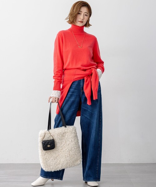 23区 L(ニジュウサンクオオキイサイズ)の「ピュアカシミヤ タートルネック ニット(ニット/セーター・レディース・オレンジ系/スカイブルー系/ライトグレー系/黄土色系/ブルー系/イエロー系・46/44)」の18枚目の写真