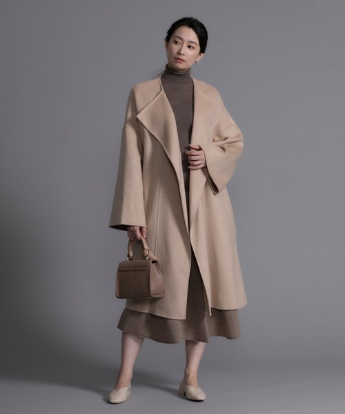 DECADE CLASSIC(ディケイド クラシック)の「【DECADE CLASSIC】ノンカラーカシミヤコート(その他アウター・レディース・オフホワイト・LARGE/MEDIUM/SMALL)」の1枚目の写真