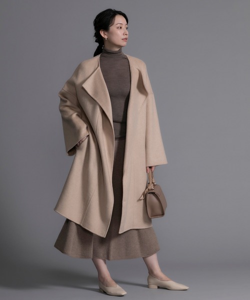 DECADE CLASSIC(ディケイド クラシック)の「【DECADE CLASSIC】ノンカラーカシミヤコート(その他アウター・レディース・オフホワイト・LARGE/MEDIUM/SMALL)」の4枚目の写真