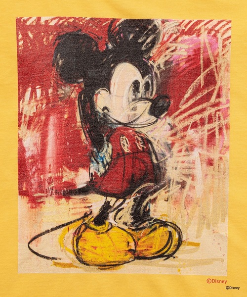 Disney(ディズニー)の「MICKEY MOUSE / RINGER T-SHIRT A(Tシャツ/カットソー・メンズ・イエロー・S/M/SHORT)」の4枚目の写真