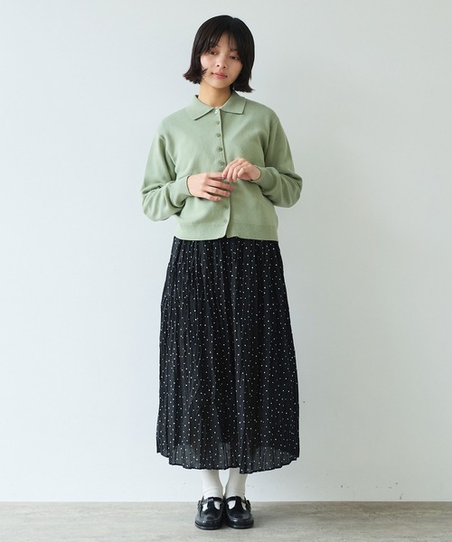 bulle de savon（ビュルデサボン）の「△14G mochi mochi cotton polo カーディガン（カーディガン/ボレロ・レディース・カーキ/ブルーグレー/ブラウン・FREE）」の18枚目の写真